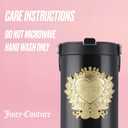 Juicy Couture 30oz Flip Flow Stainless Steel Tumbler With Flip Straw and Carry Handle, Black 3D Gold Logo