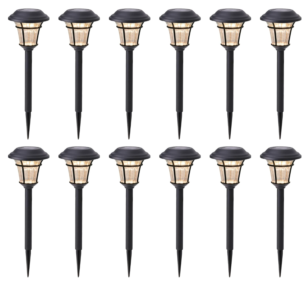 MAGGIFT 12 Pack Solar Pathway Lights Outdoor Solar Garden Lights for Patio, Yard, Driveway