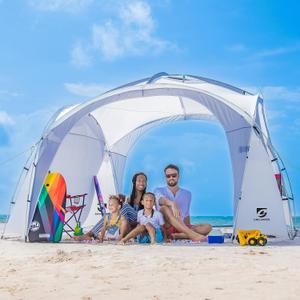 UNICAMPER Beach Tent 12 X 12ft Large UPF50+ Pop Up Canopy with 2-Pcs Side Wall