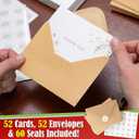 52-pack Floral Thank You Cards Bulk with Kraft Envelopes & Matching Stickers, 3.5x5 Inches, 6 Wildflower Designs | Perfect for Weddings, Baby & Bridal Showers, Graduations & Birthday