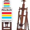 MEEDEN Studio H-Frame Easel -Adjustable Beech Wood Studio Art Easel, Painting Floor Easel Stand, Movable and Tilting Flat, Holds Canvas Art up to 77",Classic Walnut