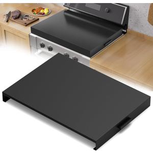 BJADE'S Stove Cover Board - 30"x22"x3" Gas/Electric Range Top Cover with Anti-Slip Feet, Kitchen Organizer & Noodle Board, Black Cooktop Protector for Counter Space Expansion
