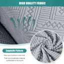Ruaozz Sectional Sofa Covers Oversized L Shape 5 Seat Recliner Couch Covers - Washable Soft Extra Large Sectional Covers with Pockets (Light Grey)