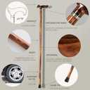 GUYUE Men's and Women's Handcrafted Wooden Canes, Ergonomic Design, Natural Solid Wood Luxury Walking Sticks, Gentleman Canes, Ideal Gift