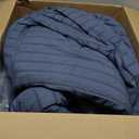 Love's cabin Seersucker Navy Blue California King Comforter Set, 7-Piece All Season Lightweight Bed in a Bag Bedding Set with Comforter, Flat Sheet, Fitted Sheet, Pillowcases and Shams
