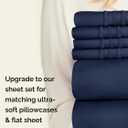 Extra Deep King Fitted Sheet - Hotel Luxury Single Fitted Sheet Only - Easily Fits 18 inch to 24 inch Mattress - Ultra Soft, Wrinkle & Fade Free w/Extra Deep Pockets - Breathable & Comfy - Navy Blue