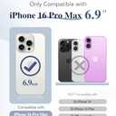 BERFY Magnetic for iPhone 16 Pro Max Case 6.9", [Compatible with Magsafe] Built-in 9H Tempered Glass Screen Protector & Upgraded Camera Protection, Full-Body Plating Phone Case for 16 ProMax, Blue