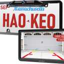H9 License Plate Backup Camera HD Front Rear View Reverse Camera with 7 LED Night Vision 170 Degree Viewing Angle, Waterproof, for Cars