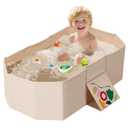 Baby Foldable Bathtub, Baby Bath Tube with Non-Slip Base Portable Baby Tube for Newborn to Toddler