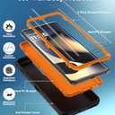 for Motorola Edge 2024 Case, with 2 Screen Protector Heavy Duty Drop Protection,Full Body 3 in 1 Rugged Shockproof Dust-Proof Tough Protective Phone Cover for Moto Edge 2024 (Orange)