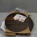 Fultyle Round Side Table, Small Drink Table for Small Spaces, Modern Accent Nightstand with Solid Wood Leg for Living Room, Bedroom, Corners, and Office (Rustic Brown)