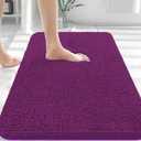 OLANLY Bathroom Rugs 30x20, Extra Soft Absorbent Chenille Bath Rugs, Rubber Backing Quick Dry, Machine Washable Bath Mats for Bathroom Floor, Tub and Shower, Home Decor Accessories, Purple