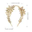 Golden Leaf Bridal Headband Baroque Headdress for Women Wedding Prom Party Hair Accessories 6.29X5.11X2.75In