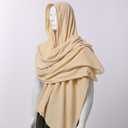 GRACEART Post Apocalyptic Shawl Scarf Shaman Cowl Medieval Costume Sash (08-beige)