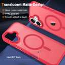 Hython Case for iPhone 16 Plus Case Magnetic Translucent Matte Phone Cases 6.7" [Compatible with MagSafe] Thin Slim Fit Shockproof Bumper Hard Protective Cover for Women Men Girls, Frosted Red