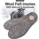 Wool Felt Warm Insoles 100% Natural Handmade Wool Felt Insoles for Boots & Shoes, Moisture-Wicking, Breathable All-Season Comfort for Men & Women (Gray, 37-38 | 5-6)