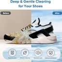 2PCS XXL Shoe Washing Machine Bag with Adjustable Shoes Trees - Heavy Duty Reusable Shoe Laundry Bag for Washer and Dryer - 360 Deep Clean & Protect Chenille Microfiber Sneakers Wash Bags - White