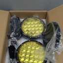 BIGLIONX Round LED Offroad Lights 7inch 2pcs 210W 32000LM LED Off Road Light Super Bright Amber Offroad Lights Driving Light Spot Light Bar with Wiring Harness IP68 for Trucks Pickup ATV UTV SUV (Black)