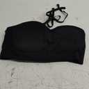 Strapless Bras for Women Non-Slip Padded Bandeau Bra Wireless Tube Top Bra Including Clear Straps (XL, Black)