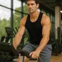 Liloak Men's Athletic Shorts with Pockets,Sweat Shorts for Men Pack,7 Inch Cotton Knit Shorts Men Multipack Casual Fit Summer (Medium, Waffle-grey/White/Lightblue)