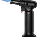 Sondiko Butane Torch Lighter with Visible Fuel Window, Refillable Soldering Torch with Adjustable Flame for Welding, Resin Art, Industrial(Butane Gas Not Included) (Black 2)