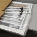 BABELIO 36 Inch Extra Tall Baby Gate with Cat Door, 29-40" Metal Dog Gate, Cat Gate for Stairs, Doorways, Auto Close Safety Gate with Pet Door, Easy Walk Thru, White