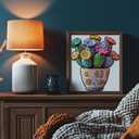 Colorful Cactus Wooden Puzzles for Adults, PICKFORU Flower Vase Wood Jigsaw Puzzle,Vintage Succulents Plant Unique Shapes Puzzles as Art Decor