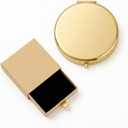 Magnifying Compact Double-Sided 1X/2X Round Pocket Handheld Travel Makeup Portable Pocket Mirror (1, Gold)