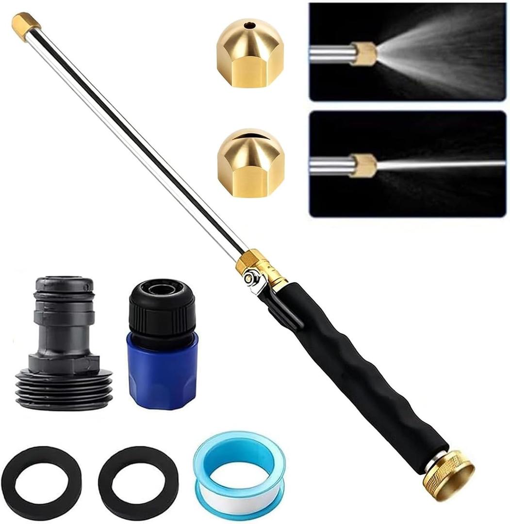 High Pressure Washer Hose Nozzle, Jet Nozzle Power Washer for Garden Hose, 2026 Upgraded Power Washer Tools with 2 Different Nozzles and Hose Quick Connectors