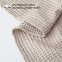 100% Cotton Waffle Blanket (Khaki - Full Size - 84 * 90''), Pre-Washed and Anti-Shrinkage Soft Lightweight Bed & Couch Blanket, 380 GSM Waffle Weave Throw Blanket for All Seasons