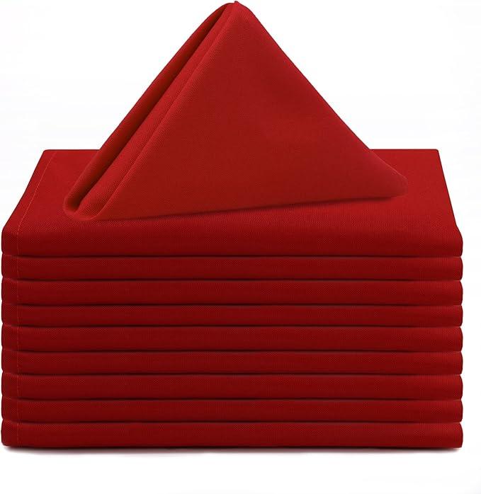 Your Chair Covers - 10 Pack 20 Inch Blush Cloth Polyester Napkins – Washable Dinner Fabric Napkins with Hemmed Edges for Weddings, Restaurants & Special Events