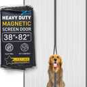 Flux Phenom Magnetic Screen Door 38x82 Inch  Easy Install, Strong Magnet Strength, Self-Sealing Mesh, Pet Tested, Hands-Free Entry, Door Screen Magnetic Closure, Keeps Bugs Out - Gray