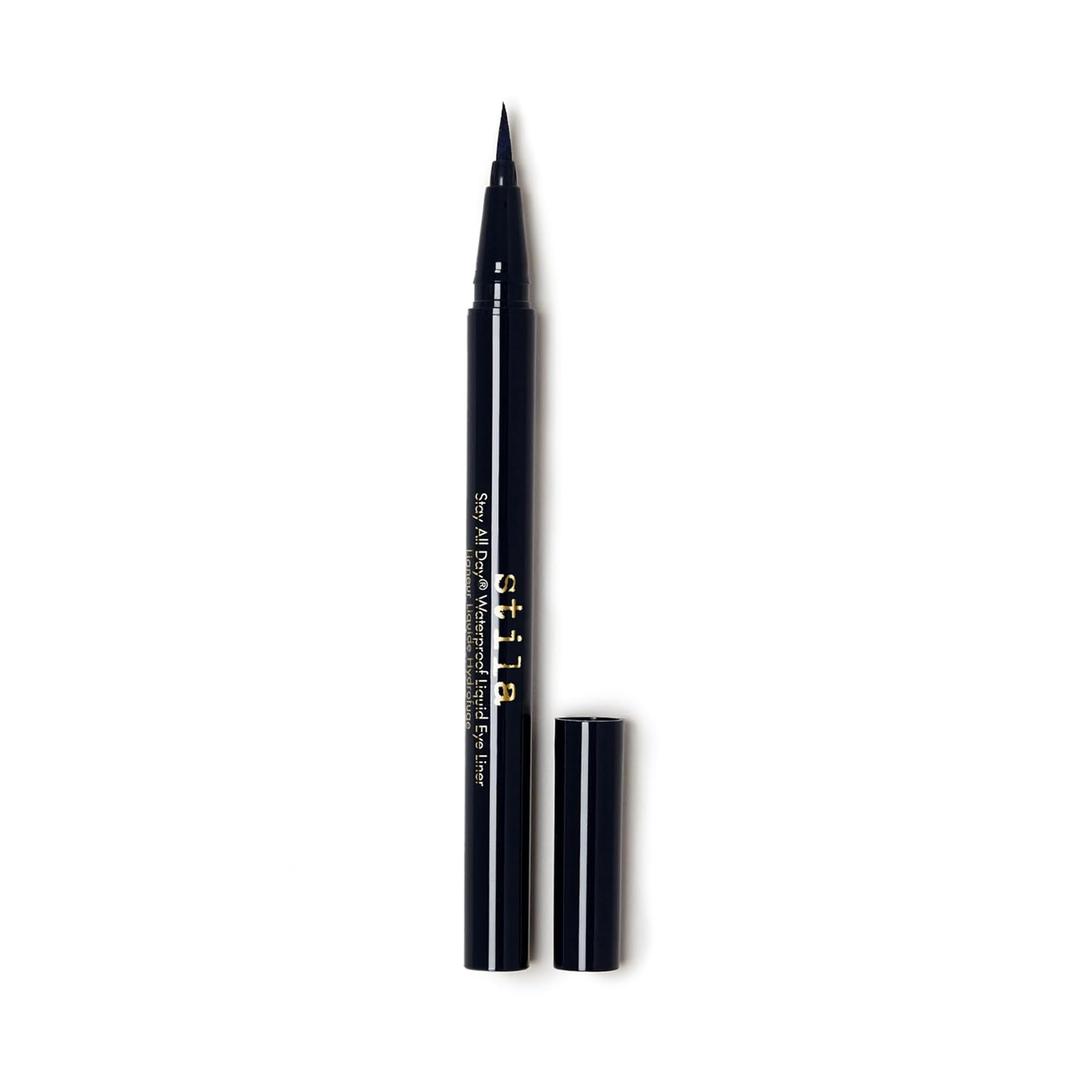 stila Waterproof Liquid Eye Liner, Stay All Day Makeup with Fine Brush Tip Lasting Satin Finish, Smudge-Proof & Transfer-Resistant (1 Count (Pack of 1), Midnight (Deep Blue)