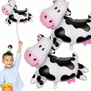 36inch Cow Print Balloons,2 Pcs Balloon Animal Balloons,Balloons For Balloon Animals,Mylar Balloons For Cow Themed Party Decorations,Cow Balloons (Cow Balloons-1), Black and White