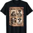 Black Cowboy Western Rodeo Melanin Black History Texas Men T-Shirt, M