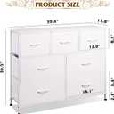 WLIVE Dresser for Bedroom, 7 Drawers, TV Stand, White