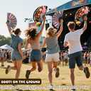 2 PCS Where Them Fans At Clacking Fans for Line Dancing, 13 Inches Large Festival Folding Fan, Boots On The Ground, 210D Oxford Cloth Pop Fan for Music Festival, Concert, Wedding, Halloween Party