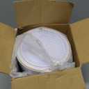 WELLIFE 144Pcs Gold Dessert Plates, 7.5 Inch Plastic Appetizer plates, Heavy Duty plastic Party Plates, White and Gold Plastic plate for Party and Wedding