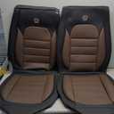 Leather Pick-up Truck Seat Covers for Chevy Silverado 2500 HD 2007-2025,Car Seat Covers Full Set,Waterproof Seat Protectors Auto Seat Covers,Soft Interior Cover Seats for Cars(Brown & Black)