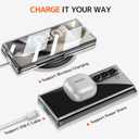 MSOTES for Galaxy Z Fold 7 Case Compatible with MagSafe, Bulit-in Tempered Glass Screen Protector & Ultra Strong Magnetic Anti-Yellowing Slim Thin Phone Cover for Samsung Galaxy Z Fold7 (Clear) (Transparent)