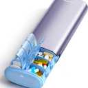 Vaydeer 7 Day Weekly Pill Organizer 2 Times a Day, Metal Am Pm Travel Pill Case, Large Capacity Twice Daily Cute Pill Box for Supplements, Pills, Vitamins and Medication (Purple)