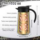 Ziliny 2 Pcs 27oz Thermal Coffee Carafe Stainless Steel Coffee Pot for Keeping Hot/cold Insulated Double Walled Vacuum Tea Pot with Press Button Drink Beverage Dispenser for Milk Tea(Silver)