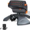Diivoo Mini Turbo Oscillating Water Sprinklers for Yard, Garden Sprinkler with Large Base, Adjustable Width, Range and Flow Rate, 16 Nozzles, Grey