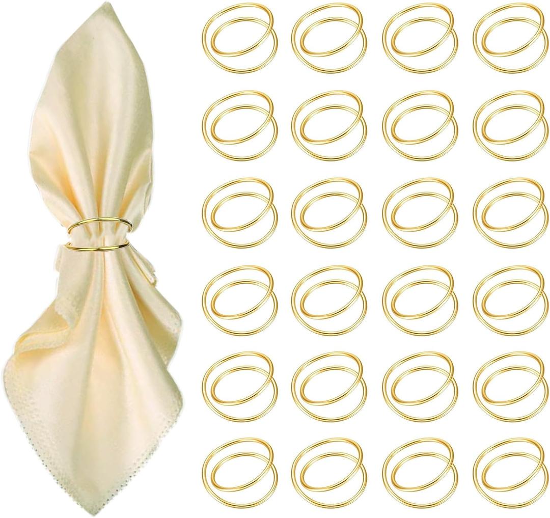 Gold Napkin Rings-24 PCS Metal Spiral Napkin Rings(Spiral) Napkin Holders Buckles for Family Dinner, Wedding, Party,Table Decorations