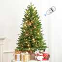 2 ft Small Mini Prelit Artificial Christmas Tree with Color LED Lights, Remote Control and Timer, Perfect PE+PVC Little Tabletop Christmas Tree for Table Top Decor, Home,Wedding, Dining Desk, 2 Foot