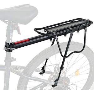 Rear Bike Bicycle Cargo Rack, Aluminum Alloy Rear Bike Pannier Rack for Back of Bike Carrier Rack with Quick Release Mountain Road Bicycle Rear Racks 110-165 lbs Capacity Universal