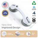 2Pack Grab Bars for Bathtubs and Showers, Shower Handles for Elderly Suction, Handicap Grab Bar, Suction Shower Grab Bars for Seniors, Bathroom Grab Bars, Shower Bars Safety, 12inch, Grey