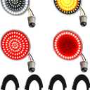 NTHREEAUTO 1157 Front Rear LED Turn Signals for 2Inch Bullet + 3-1/4Inch Flat Turn Signal Light Compatible with Harley Dyna Softail Sportster Road King Street Glide Iron 883 Touring 1986-2023 (SMD)