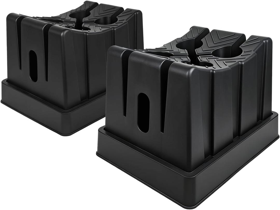 HOXWELL 11" Adjustable Car Lift Wheel Cradle for Vehicle Maintenance, Storage, Display, All-Around Wheel Cradles with Anti-Slip Texture for Garage, Car Show, Solid Support, Stackable Storage, 2 Pack