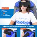 SARISUN Airplane Pillow Combo with Chin Strap, Travel Pillows for Airplanes with Sleep Eye Mask, Plane Pillow for Long Flights, Car Road Trip, 360 Headrest, Stop Bobblehead, Black